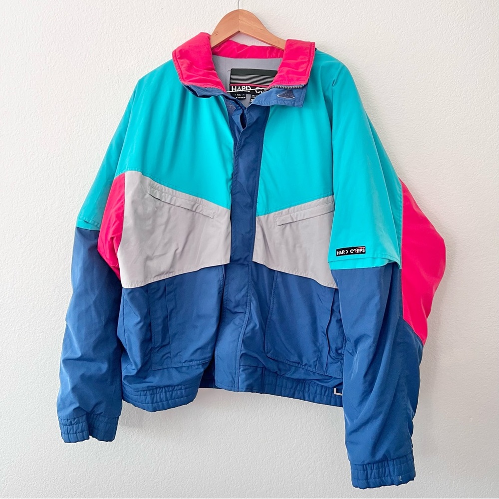 Vintage Hard Corps Colorblock Ski Jacket Sz XXL